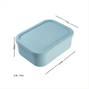 Lonchera de silicona de grado alimenticio con tres compartimentos, rectangular, con tapa de plástico, gran capacidad, apta para microondas, para uso en la oficina - Product Image 5
