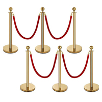 Vente chaude Or Couleur Trafic Foule Contrôle Passerelle Or Queue Bollard Tapis Rouge Velours Corde Supports et Cordes