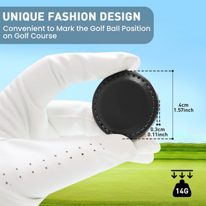 Marcador de Pelotas de Golf Magnético de Cuero Vegano YY, Accesorio de Golf Portátil, Pinza de Calibración de Pelotas de Golf Redonda y Duradera - Product Image 2