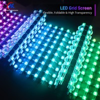 Vente directe d'usine, écran de grille LED programmable DMX512 SPI, pliable, IP67, façade de bâtiment, écran de grille flexible P50