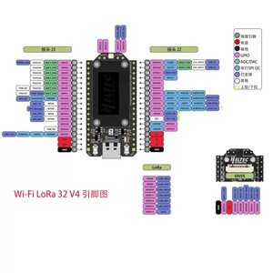 Módulo WiFi <span class=keywords><strong>LoRa</strong></span> 32 V4 <span class=keywords><strong>ESP32</strong></span>, Placa de Desarrollo WiFi con Módulo GPS de 0.96 Pulgadas, Pantalla OLED, Placa de Desarrollo IoT - Product Image 4