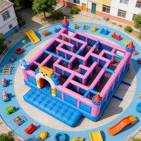 Jeux sportifs de labyrinthe pour activités de plein air et team building, grand parcours d'obstacles gonflable, labyrinthe gonflable pour enfants