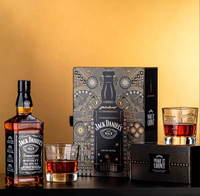 Boîte cadeau pour vin en PET de haute qualité, finition mate, impression dorée à chaud, éponge 4C pour whisky, soda, jus, artisanat, boissons, comprend un plateau
