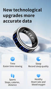 Anillo Inteligente de Moda con Pantalla, Monitor de Ritmo Cardíaco, Resistente al Agua, Gestión de Salud 24 Horas, Compatible con Android e iOS - Product Image 5