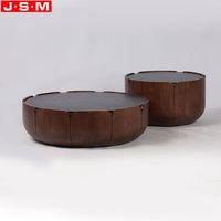 Table basse moderne de luxe Table en marbre Table basse ronde avec cadre en bois MDF Table basse en pierre pour salon