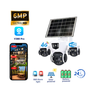 V380 Pro năng lượng mặt trời không dây ngoài trời an ninh Hệ thống <span class=keywords><strong>camera</strong></span> 5K 6MP Pin hoạt động kết nối wifi toàn cảnh PTZ - Product Image 1