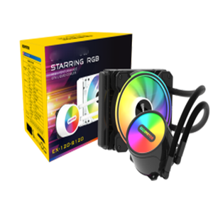 ชุดระบายความร้อนด้วยน้ำสำหรับคอมพิวเตอร์ตั้งโต๊ะ พร้อมหน้าจอ  พัดลม RGB ขนาด 120 มม. ระบบ PWM กำลังไฟ 150 วัตต์ สำหรับระบายความร้อนซีพียู  แบบ AIO พร้อมหม้อน้ำ - Product Image 1
