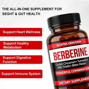 Sin OGM Sin gluten Apoya la salud del corazón Digestión Inmunidad y Control de peso Suplemento de berberina - Product Image 3