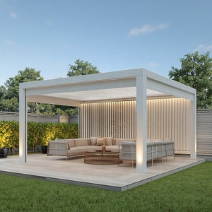 <span class=keywords><strong>Pergola</strong></span> motorisée écologique résistante au vent, alimentée par l'énergie solaire, en aluminium avec revêtement en poudre, 10x20 pieds, système de panneaux solaires, automatique - Product Image 2