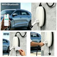 Borne de recharge murale pour VE 11 kW, mini station de charge pour véhicules électriques 16 A Type 2 Type A + DC 6 mA IEC 62196, chargeur de voiture électrique avec câble de 0,5 m