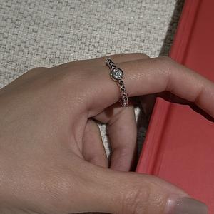 Anillo Redondo de Plata de Ley S925 con Circonita, Diseño Geométrico Vintage, Simple y Elegante, Anillo Abierto Chapado en Oro Rosa de 18K - Product Image 2