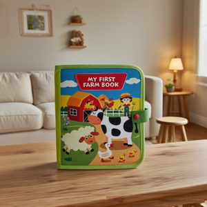 Libro de tablero de aprendizaje educativo de fieltro temprano para niños de 5 a 7 años, herramientas de cognición de animales de granja de árboles frutales para bebés, juguetes educativos - Product Image 3
