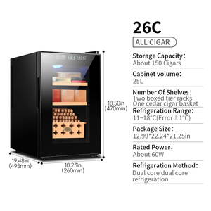 ตู้แช่ซิการ์ไม้ซีดาร์คุณภาพสูง 26C พร้อมไฟ LED ขนาดเล็ก โลโก้สั่งทำได้ - Product Image 6