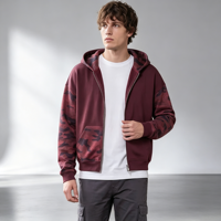 Blouson court zippé tendance pour homme, style streetwear transfrontalier, camouflage patchwork, coupe ample, en polyester/coton/métallisé