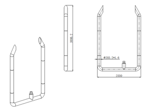 Semi-truck 8 inch roestvrijstalen of verchroomde 30 graden uitlaatpijpset met T-stuk - Product Image 3