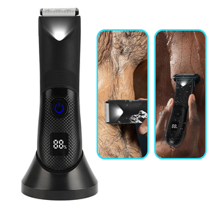 Groin & Body Hair <b>Trimmer</b> Dual-Head Ceramic Blade <b>Trimmer</b> & Foil Blades Waterproof Wet/Dry Groomer Rechargeable <b>Men</b> <b>Ball</b> Shaver - Product Image 1