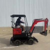 Nouvelle Mini Excavatrice sur Roues/Chenilles 1,2 Tonne 2025 – La Plus Compacte et Économique avec Pneus en Caoutchouc