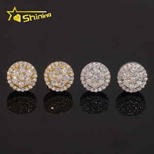 Envío Rápido desde EE. UU., Diseño de Racimo, Plata de Ley S925, Pendientes de <span class=keywords><strong>Tornillo</strong></span> con Diamantes de Imitación Moissanite VVS - Product Image 2