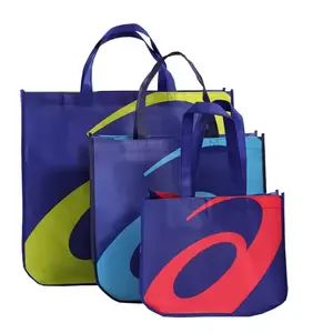 Esquinas curvas Tote Laminado reciclable PP No tejido Compras Ecológico Tote Bag Pp NonWoven shopping Bags lululemon bag