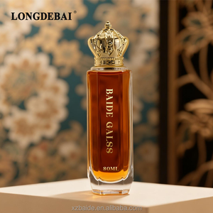 Custom Luxury Round Design Perfume Spray <b>Bottle</b> 30ml 50ml 80ml Clear Crimp Perfume <b>Bottle</b> with Gold Crown <b>Plastic</b> Cap - Product Image 1
