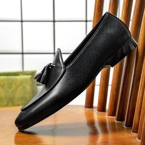 Chaussures habillées de luxe haut de gamme en cuir, mocassins souples à bout pointu pour le loisir, formelles, de bureau, à lacets, respirantes, légères et tendance - Product Image 1