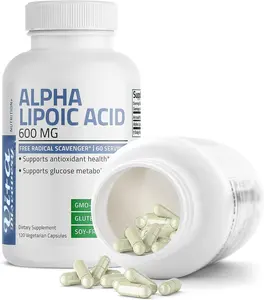 Capsules d'acide alpha-lipoïque d'ALA 600mg pour le supplément de soutien de sucre de sang de perte de poids