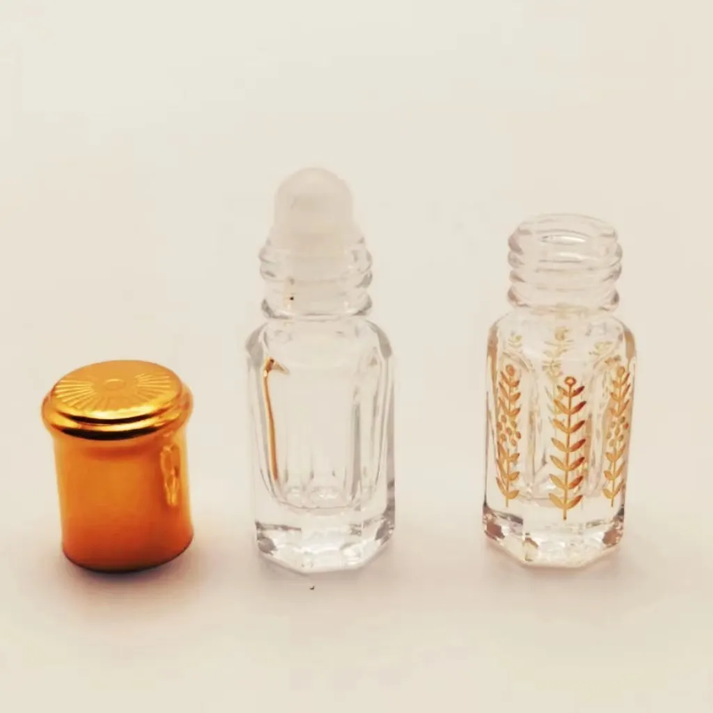 Hongyuan 3ML/6ML/12ML Octangle Attar botellas para aceite y cosméticos Embalaje diamante
