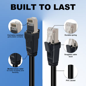 इनडोर आउटडोर कैटा8 ईथरनेट केबल हाई-स्पीड 26awg <span class=keywords><strong>lan</strong></span> नेटवर्क केबल rj45 40gbps 2000mhz कॉपर संचार केबल 1 मीटर 5 मीटर - Product Image 2