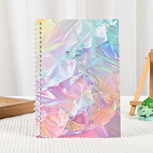 Ensemble de cahiers spirales colorés avec couvertures imprimées marbrées pour la papeterie scolaire personnalisée, commandes promotionnelles en gros - Product Image 2