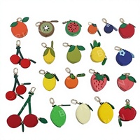 Porte-monnaie léger en alliage métallique étanche, mini sac à clés, pendentif fraise simple et compact, idéal comme cadeau
