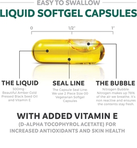 Siyah tohum yağı <span class=keywords><strong>Softgel</strong></span> cilt sağlık Premium soğuk preslenmiş E vitamini siyah tohum yağı ile çörek otu siyah tohum yağı <span class=keywords><strong>Softgel</strong></span> - Product Image 4