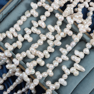 Nước ngọt tự nhiên Ngọc Trai Chuỗi 50 miếng 38cm Chiều dài đậu phộng SanQi hình dạng không có hạt giống - Product Image 5