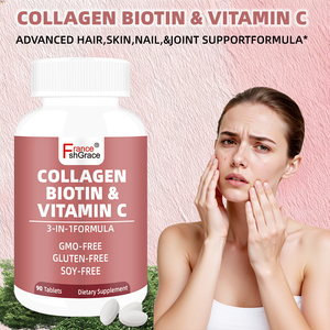 Fabricant de compléments alimentaires en gros : Collagène, Biotine, Vitamine C pour la santé des cheveux, de la peau et des ongles – 90 comprimés de Collagène, Biotine et Vitamine C - Product Image 2