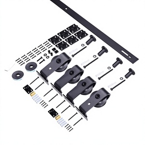 Kit de quincaillerie pour porte de grange coulissante pliante à montage supérieur WEKIS 3FT en acier au carbone, design industriel, garantie de plus de 5 ans pour l'habitation - Product Image 3