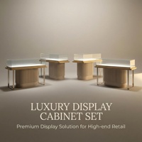 Vitrine de présentation de bijoux sur comptoir, écologique, étanche, robuste, personnalisable, avec éclairage LED et fond en verre pour bagues et pendentifs