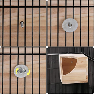 <span class=keywords><strong>Maison</strong></span> de chinchilla en bois naturel carré petit animal cachette <span class=keywords><strong>cabane</strong></span> pour chinchilla écureuil planeurs de sucre dans la cage 6.5X6.5X6.5 po - Product Image 5