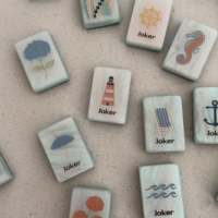 Nouvel ensemble de Mahjong américain Leti 2026 en acrylique gravé, tuiles de Mahjong 'East Coast Sands' de la marque Lucky Daughters, idéal pour un cadeau de vacances