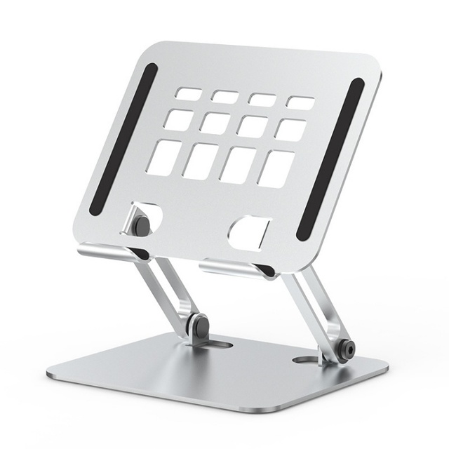 Custom Factory Aluminum Adjustable Tablet Stand Portable Foldable Metal Phone Desktop Holder Support for iPad up to 12.9 Inch