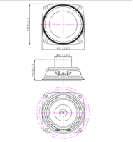Haut-parleur pour application domestique 2,25 pouces 57 mm pleine gamme 4 ohms 10 W/15 W 20 kHz 80 dB