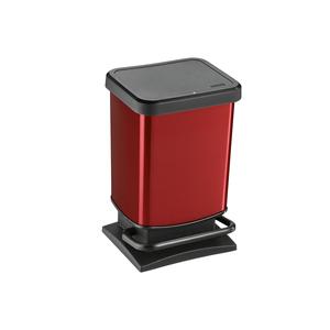 Rotho Paso <b>Step</b> Trash Can 10 Liter Red With Black Lid And Pedal <b>For</b> <b>Kitchen</b> Or Bathroom Use - Product Image 1