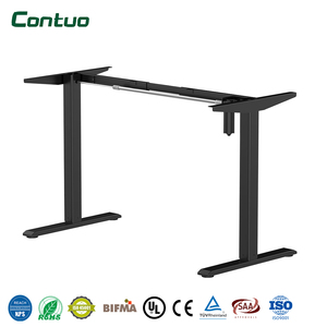 Cadre de bureau électrique télescopique noir en stock, poste de travail assis-debout ergonomique à moteur unique, hauteur réglable - Product Image 1