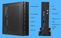 Mini PC Core I5 de 4ª a 14ª Generación, Doble Núcleo, SSD, DDR3, Nuevo, Mini ITX, VGA, HD-MI, Pantalla Dual, 1*RJ45 LAN, 6*USB, Win10