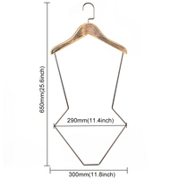 Cintres de présentation de forme corporelle LINDON en bois pour lingerie, maillots de bain, bikinis, vêtements pour enfants