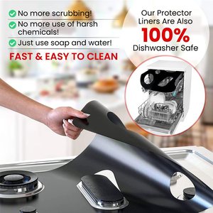 Tapis de cuisinière résistant à l'huile haute température brûleur antiadhésif protecteur de cuisinière à gaz <span class=keywords><strong>lavable</strong></span> accessoire de charbon de bois extérieur cuisson - Product Image 5