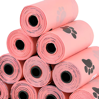 Sacs à déjections canines en plastique avec distributeur en paille de blé, écologiques, motif patte, vente en gros, personnalisables