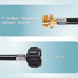 Adaptador de manguera de propano de 1lb a 20lb, Compatible con estufa <span class=keywords><strong>Coleman</strong></span>, plancha de piedra negra, calentador de propano - Product Image 2