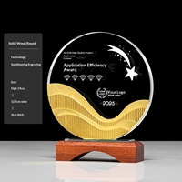 Trophées en cristal de verre de haute qualité gravés au laser, figurines portables pour récompenser les employés exceptionnels