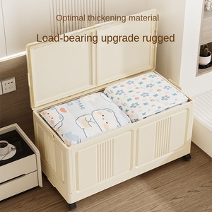 ZDX70モダンデザイン非設置防風PPプラスチック折りたたみ蓋付きおもちゃ収納ボックスホイール持続可能な子供服 - Product Image 2