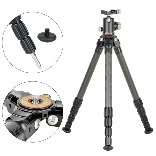Factory Customized Professional Grade Ultra-Lightweight 100% Carbon Fiber Camera Tripod Exceptional Strength
