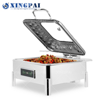 Matériel de restauration XINGPAI, réchauds à buffet en acier inoxydable de 6 L, noirs martelés, pour hôtel et restaurant